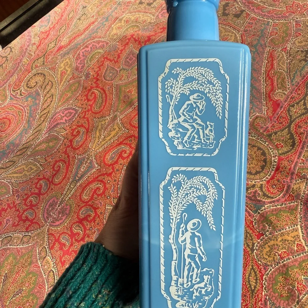 Blue and White People Scene Vase